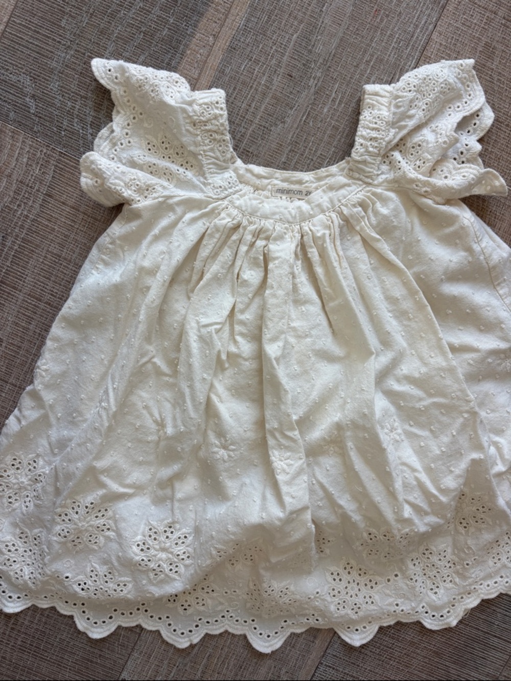 Girls' Ivory Eyelet Dress